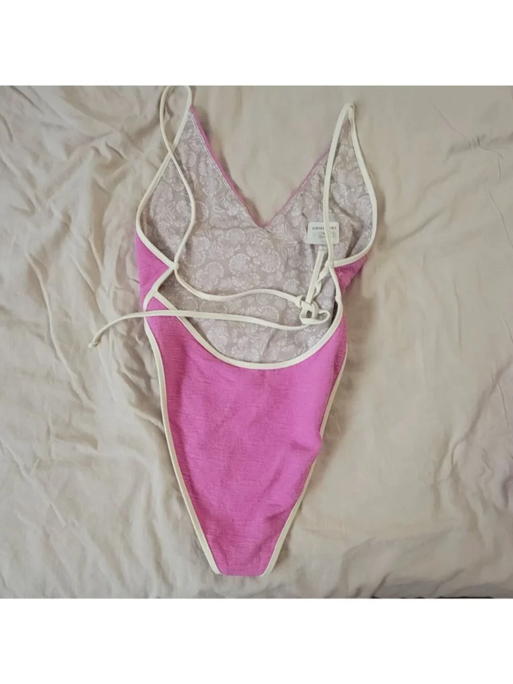 Free People Free-est Amber One piece Swimsuit Beach Sexy Pool Vaca Pink Womens L